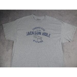 Ouray Mens Jackson Hole Wyoming Moose Graphic T-Shirt Gray 2X Short Sleeve